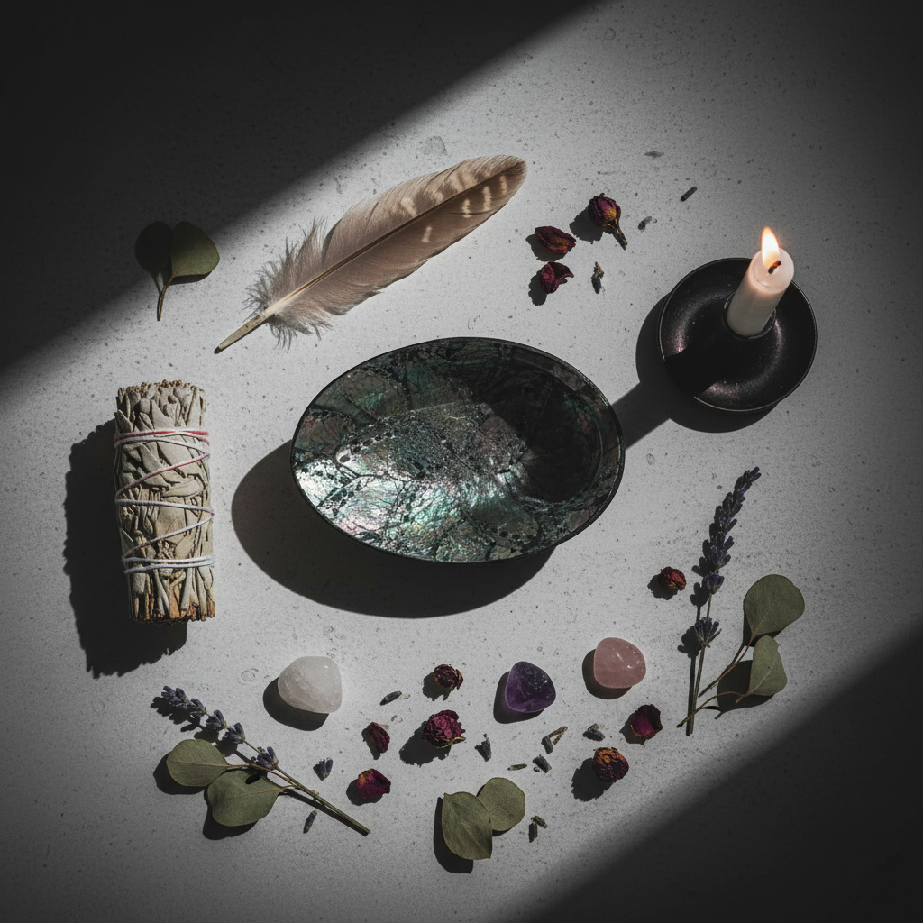 Abalone Shell Bowl Flat Lay