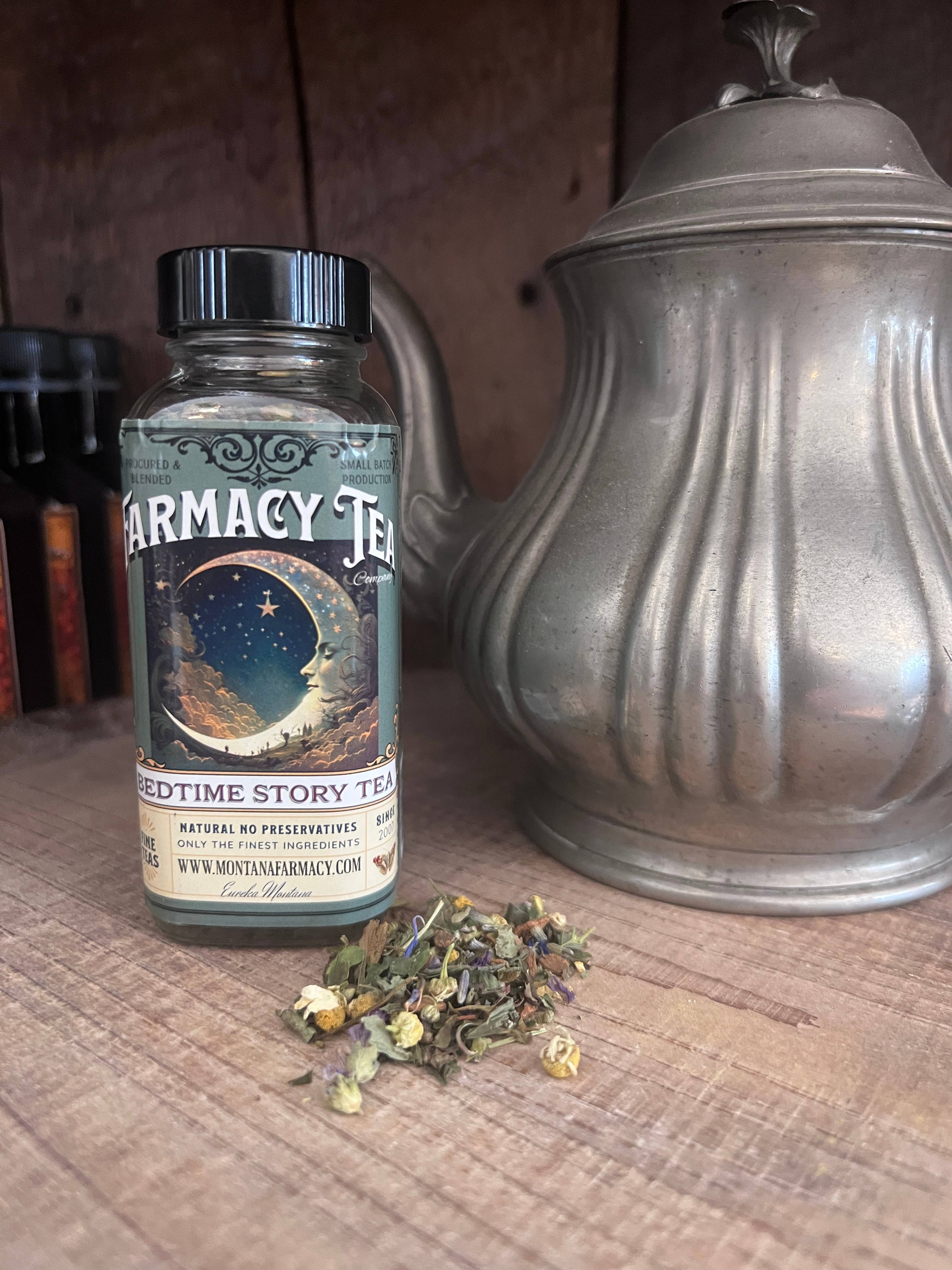 Bedtime Story Herbal Tea Blend | Montana Farmacy Vintage Moon Glass Jar