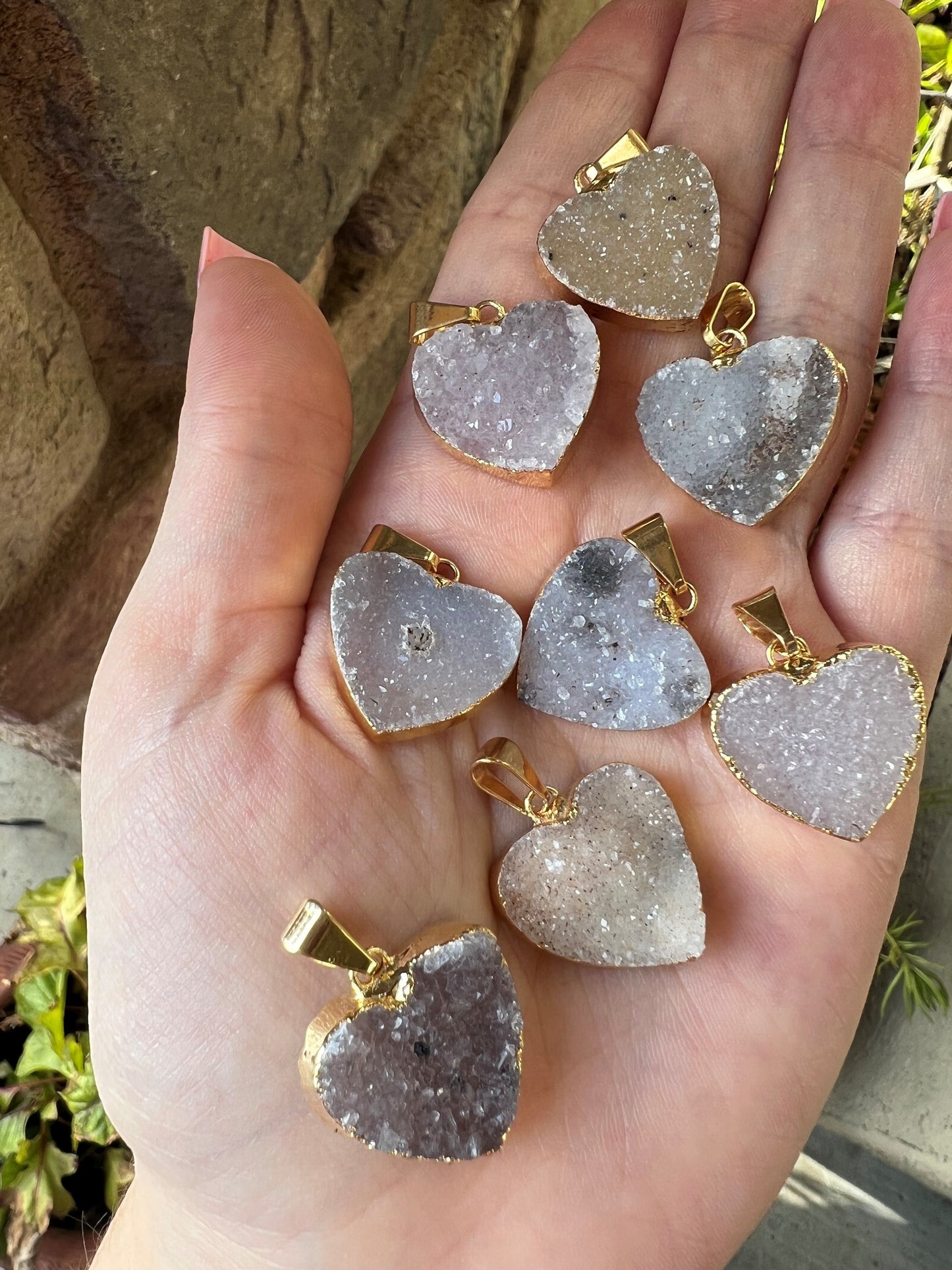 DRUZY AGATE HEART PENDANT by HarleyRae