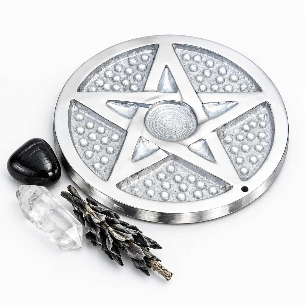Aluminum Pentacle Incense Holder Hero