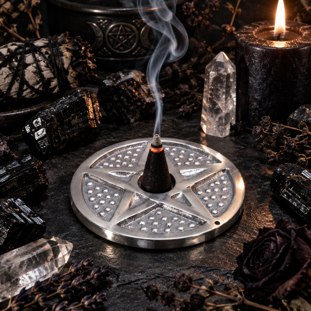 Aluminum Pentacle Incense Holder Lifestyle