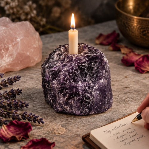 Amethyst candle holder lifestyle