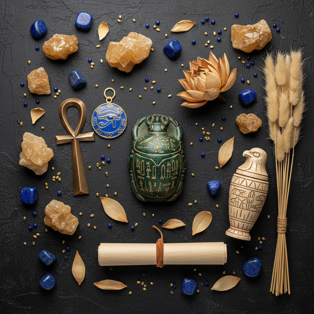 Ancient Egyptian Magic Flat Lay