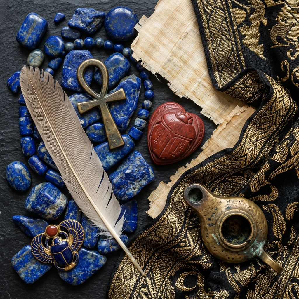 Anubis props-only flat lay