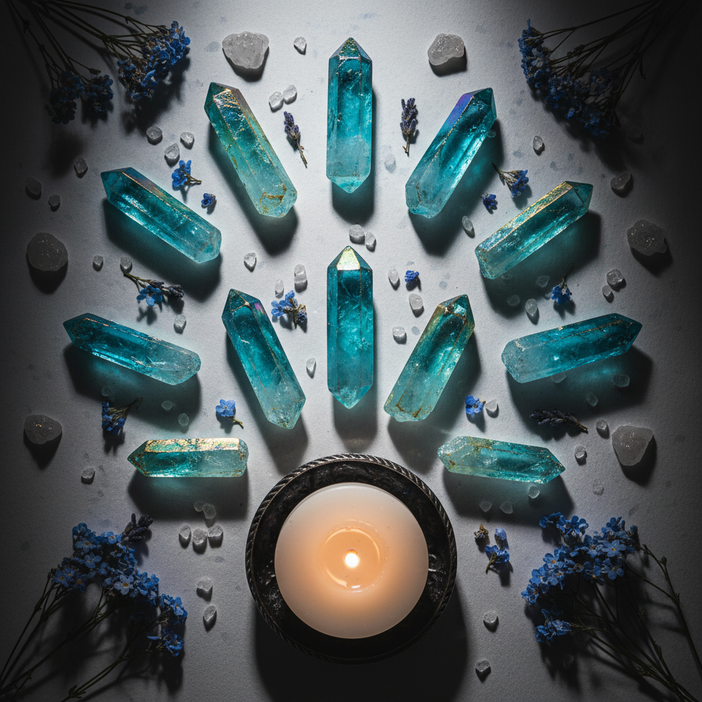 Aqua Aura Flat Lay
