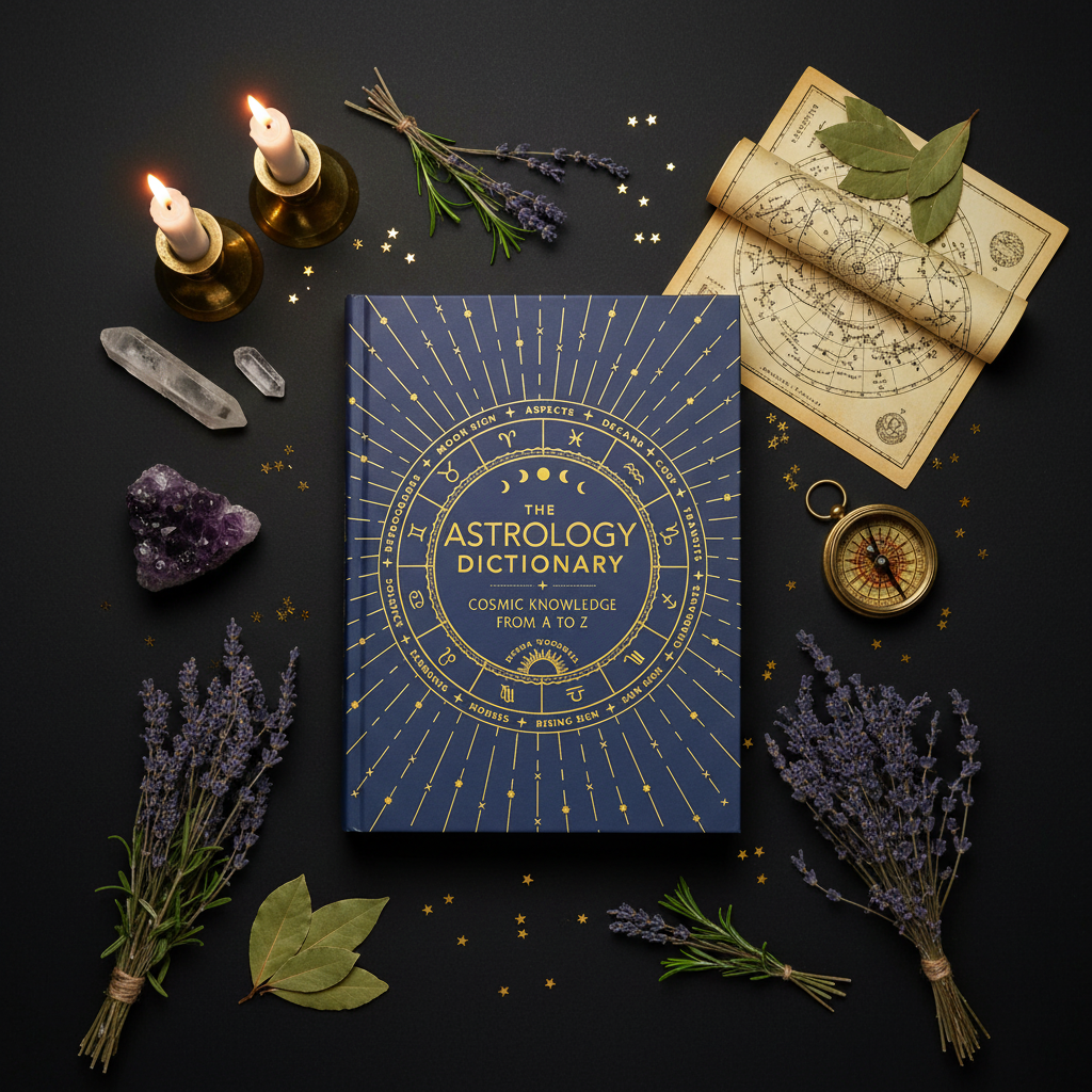 Astrology Dictionary Flat Lay