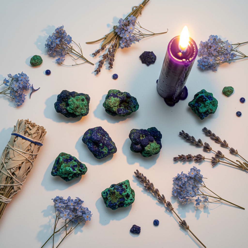 Azurite Malachite Flat Lay