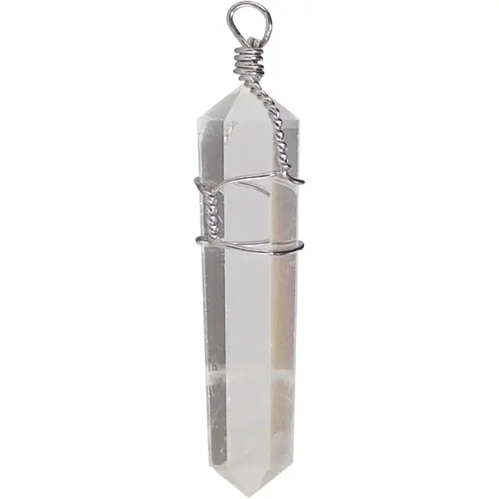 Wire Wrapped Crystal Point Pendant