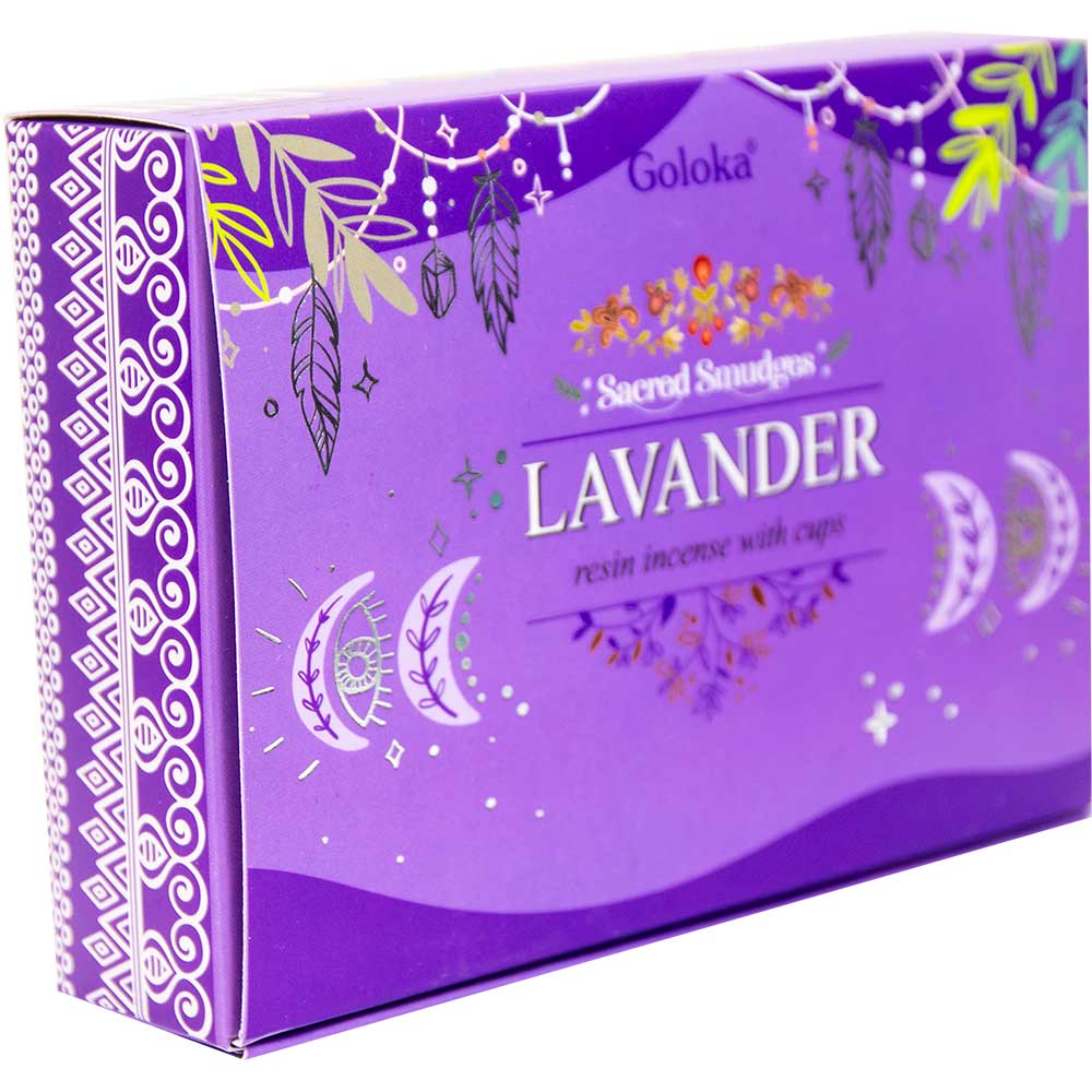 Goloka Sacred Smudges Resin Cups - Lavender (Pack of 6)
