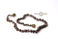 Baltic Amber Necklace - Molasses Olive Speckle Circle 11"