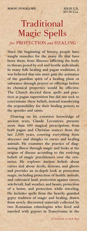 Traditional Magic Spells for Protection and Healing by Claude Lecouteux - 600+ Ancient Remedies