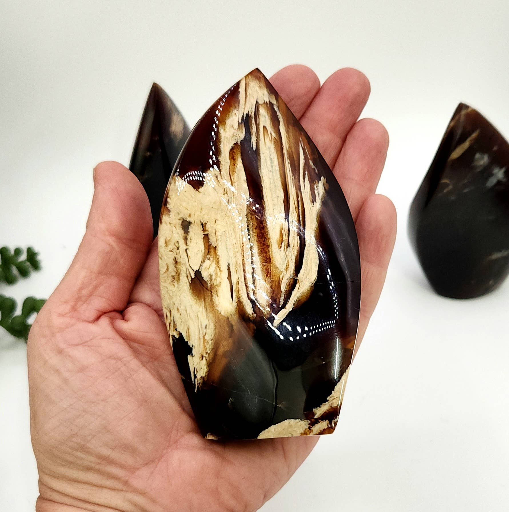 Amber Free Form Flame Shapes Indonesian(Approx. 3.5-4" Tall)