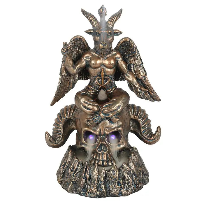 Gold Baphomet Led Backflow Incense Burner