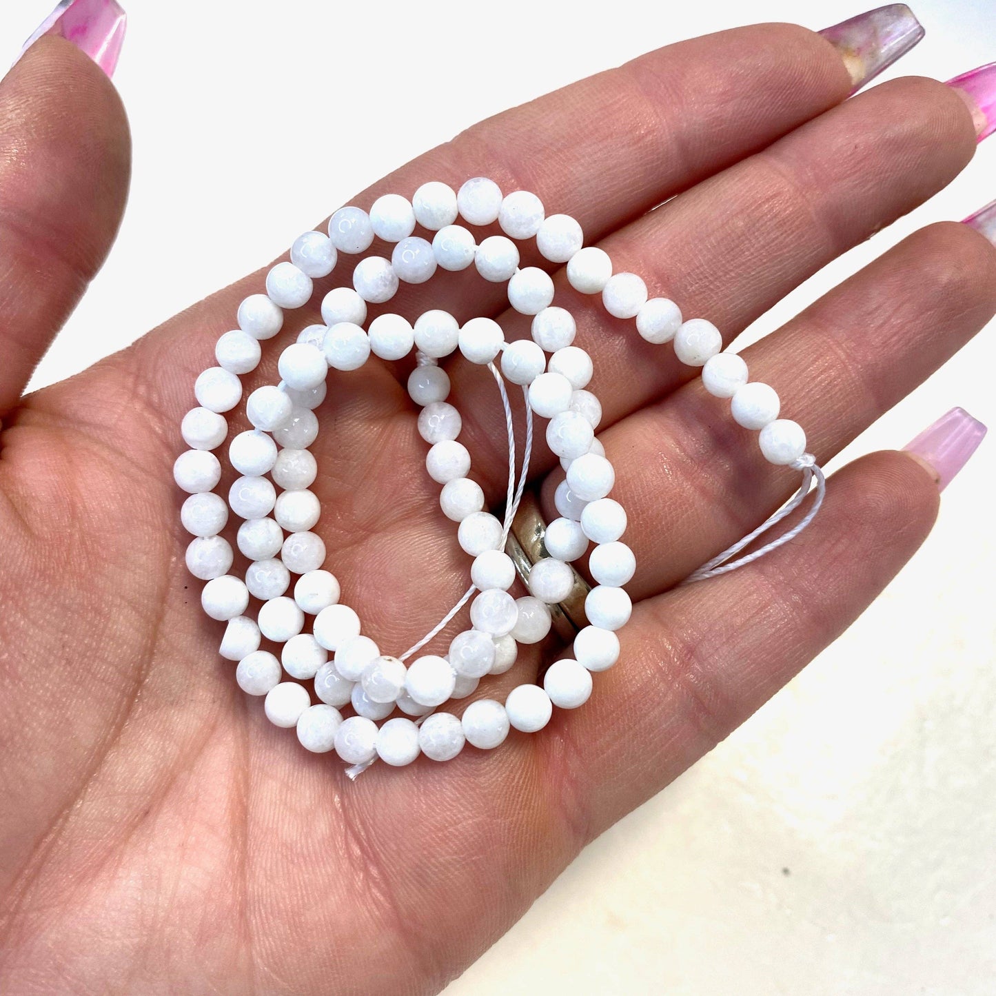 4mm Round Moonstone Bead