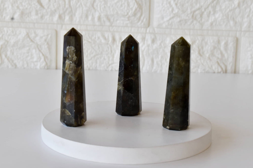 Labradorite Crystal Tower | Healing Obelisk Point | Natural Gemstone Tower