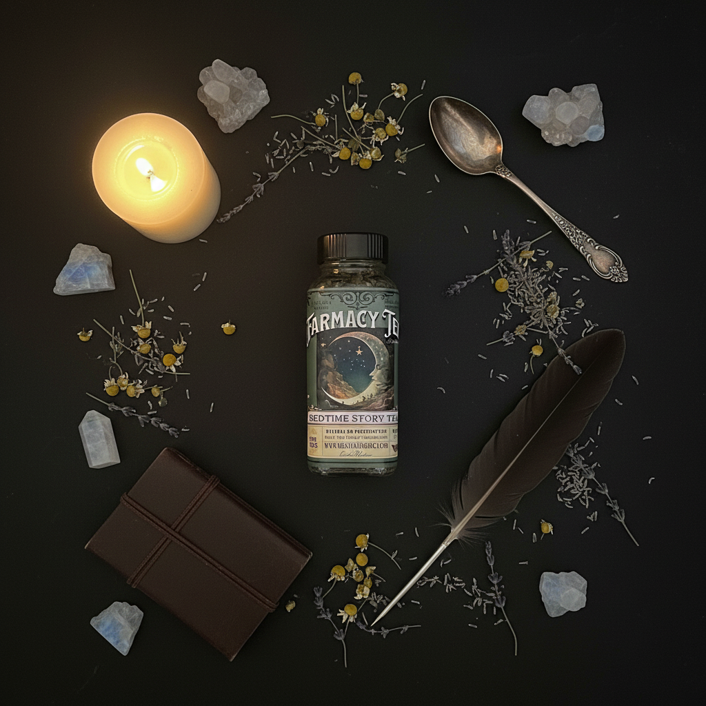 Bedtime Story Tea Flat Lay