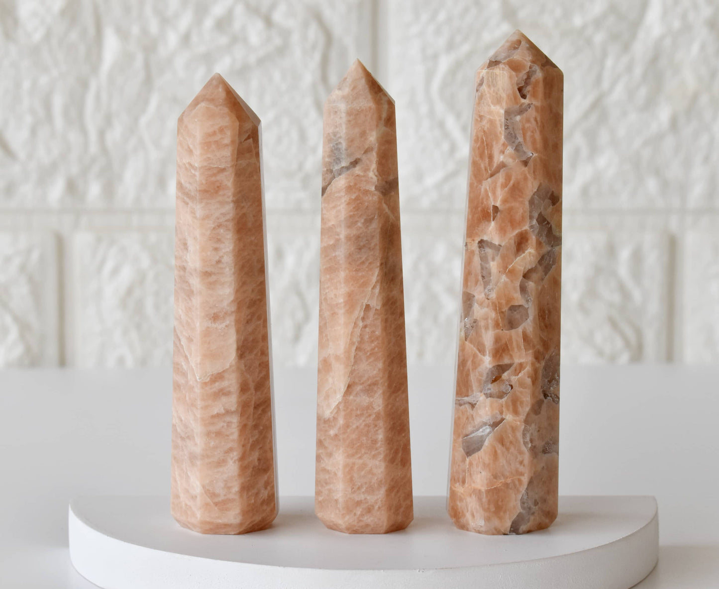 Moonstone Crystal Tower | Healing Obelisk Point | Natural Gemstone Tower