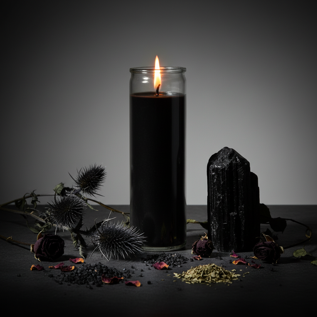 Black 7-Day Candle Lifestyle Shot