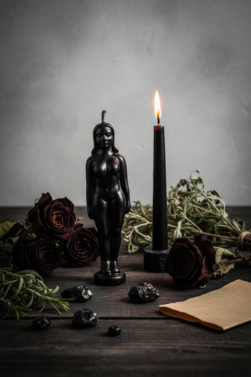 Black Female Figure Candle Lifestyle