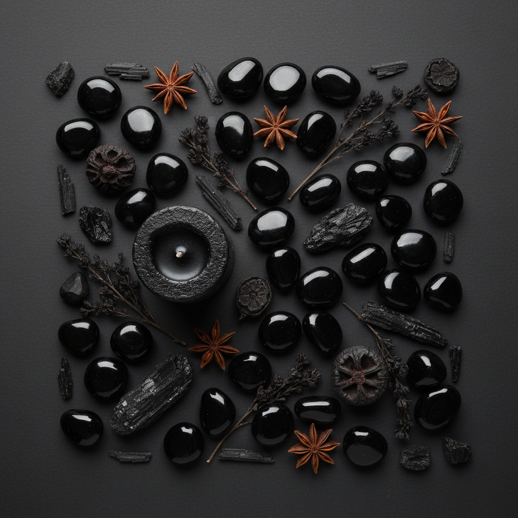 Black Obsidian Flat Lay
