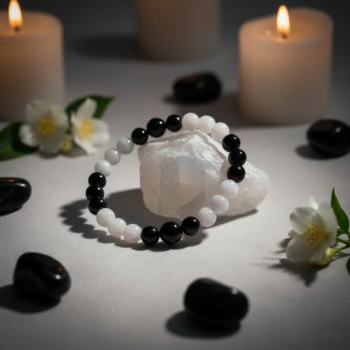 Black Obsidian & Moonstone Bracelet Lifestyle