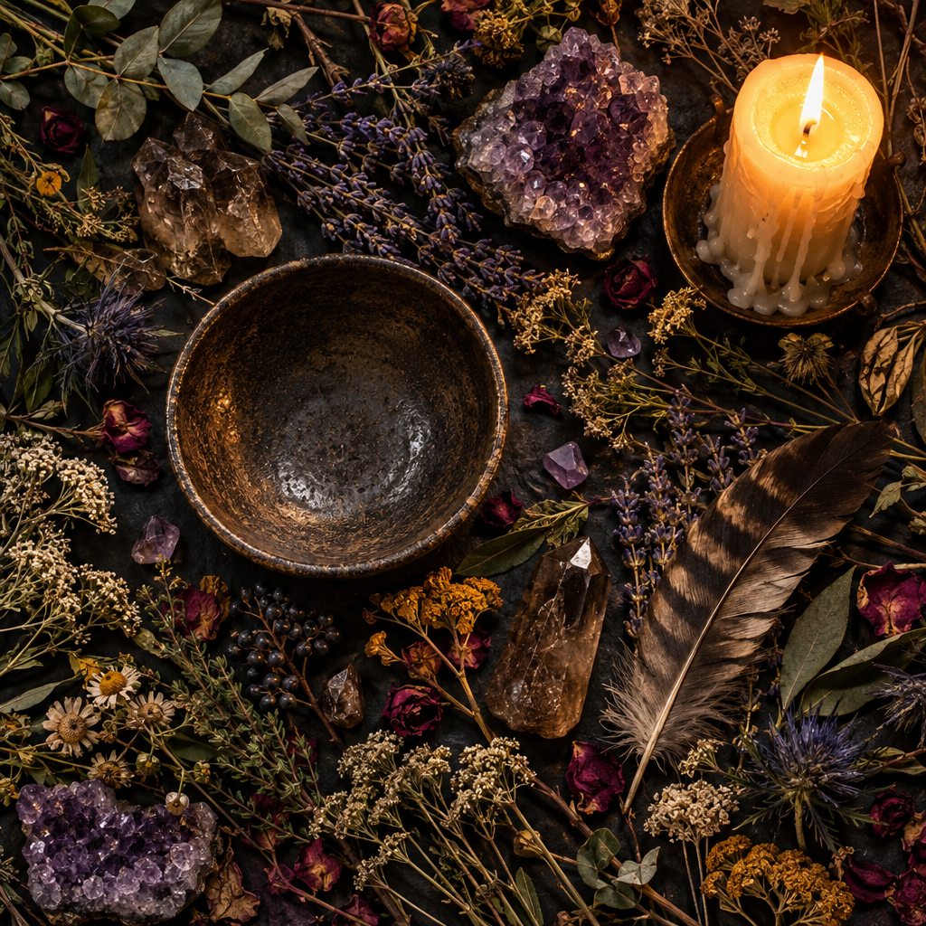 Black Sage props-only flat lay