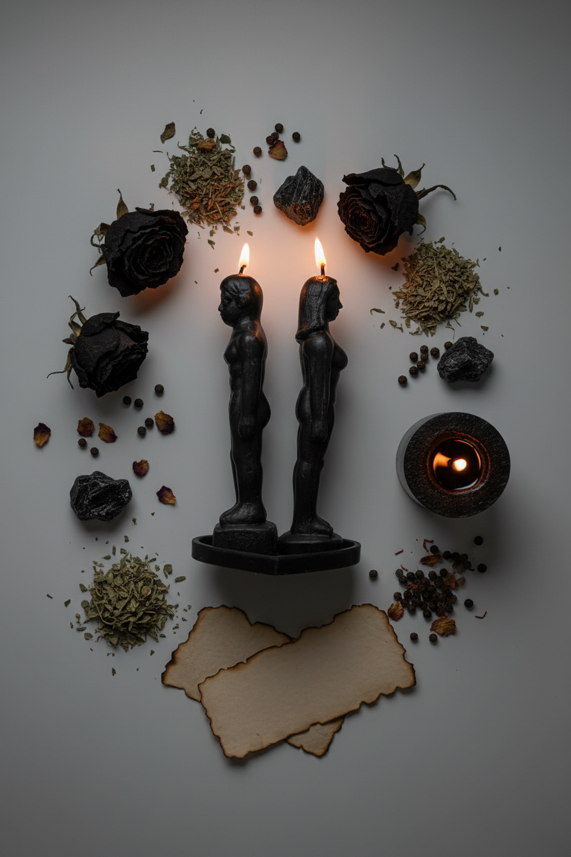 Black Separation Candle Flat Lay