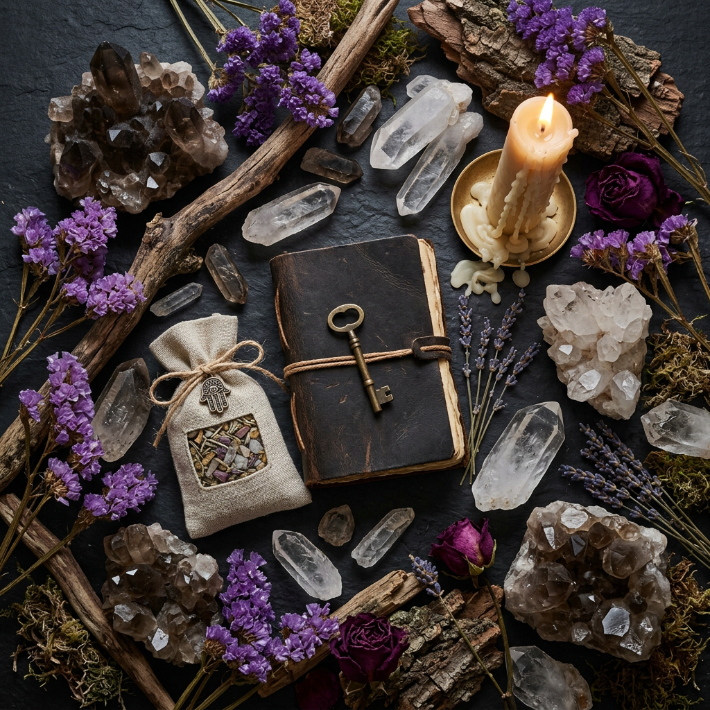 Blessing and protection props-only flat lay