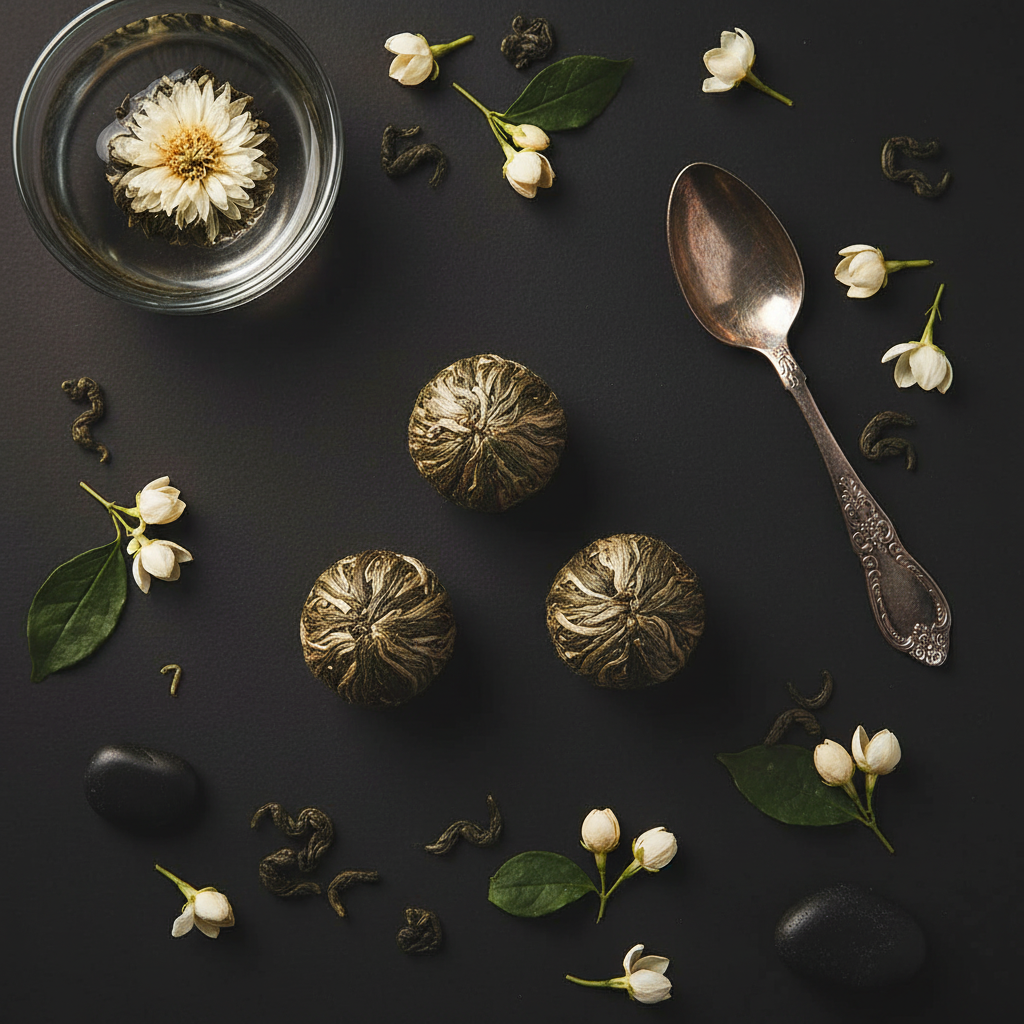 Blooming Tea Flat Lay