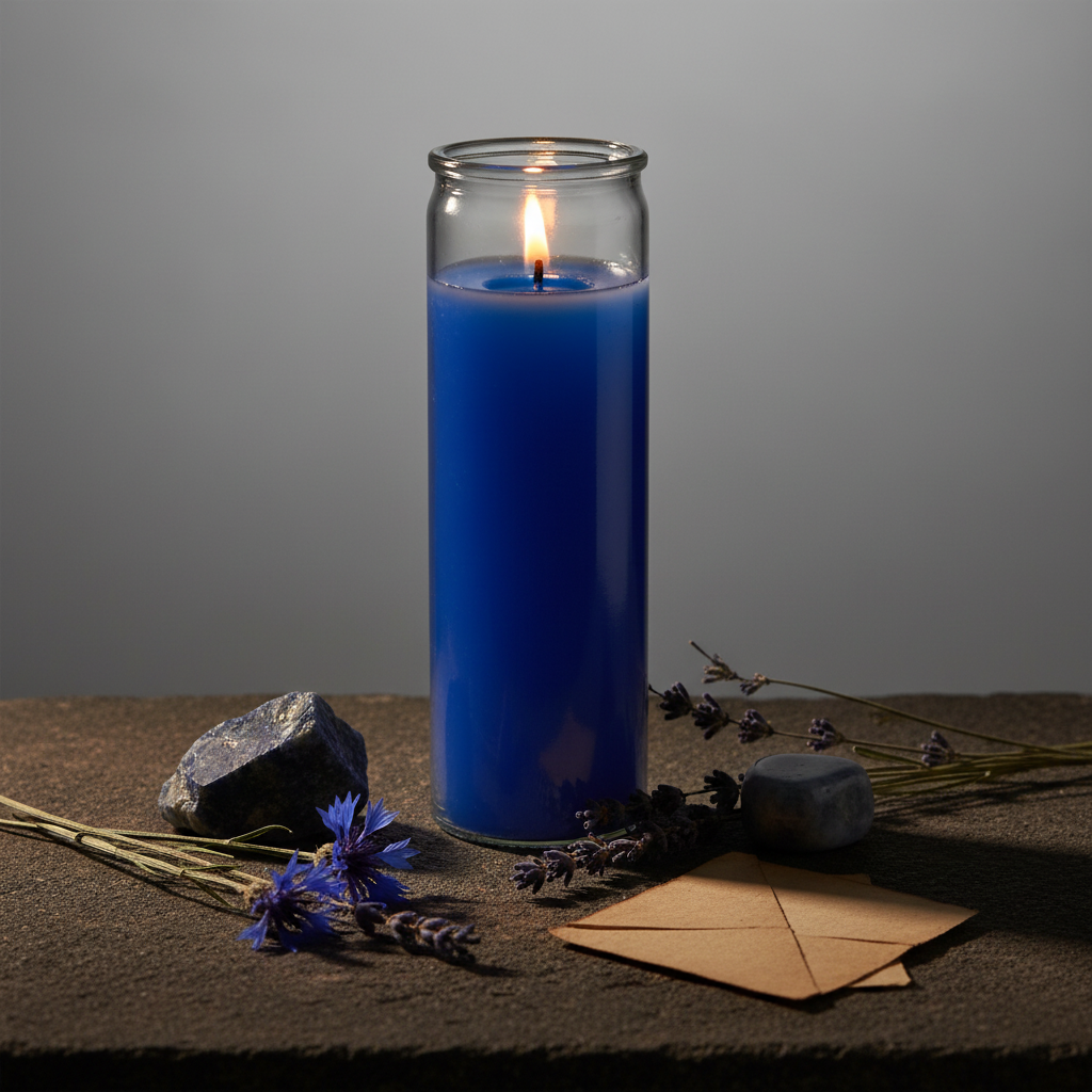 Blue 7-Day Candle Lifestyle - Tall