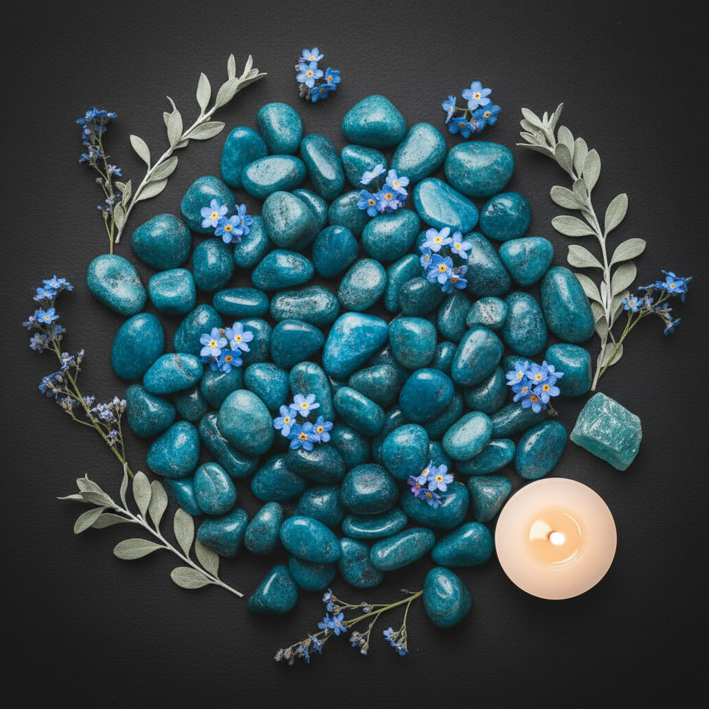 Blue Apatite Flat Lay