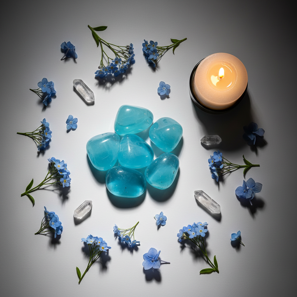 Blue Aqua Obsidian Flat Lay