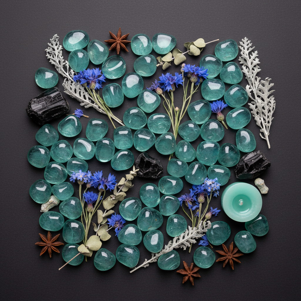 Blue Aqua Obsidian Flat Lay