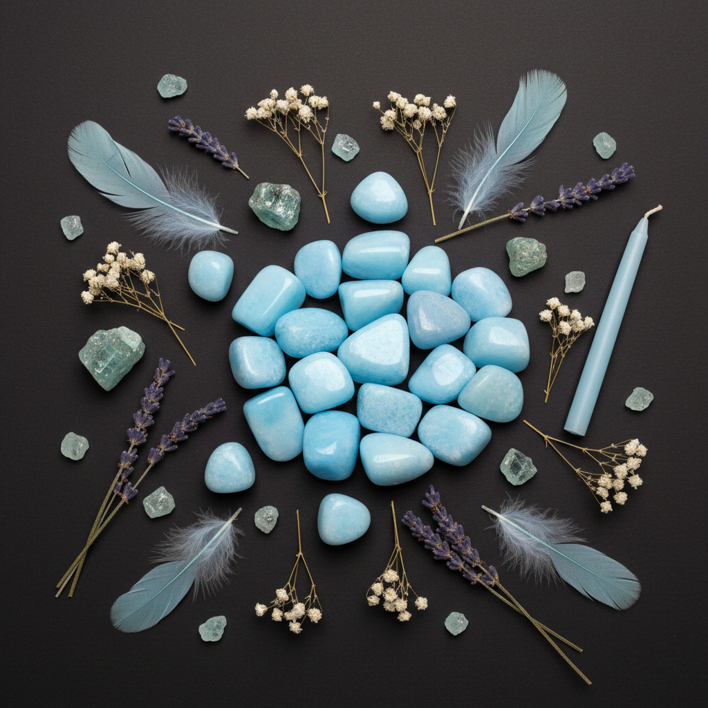Blue Aragonite Flat Lay