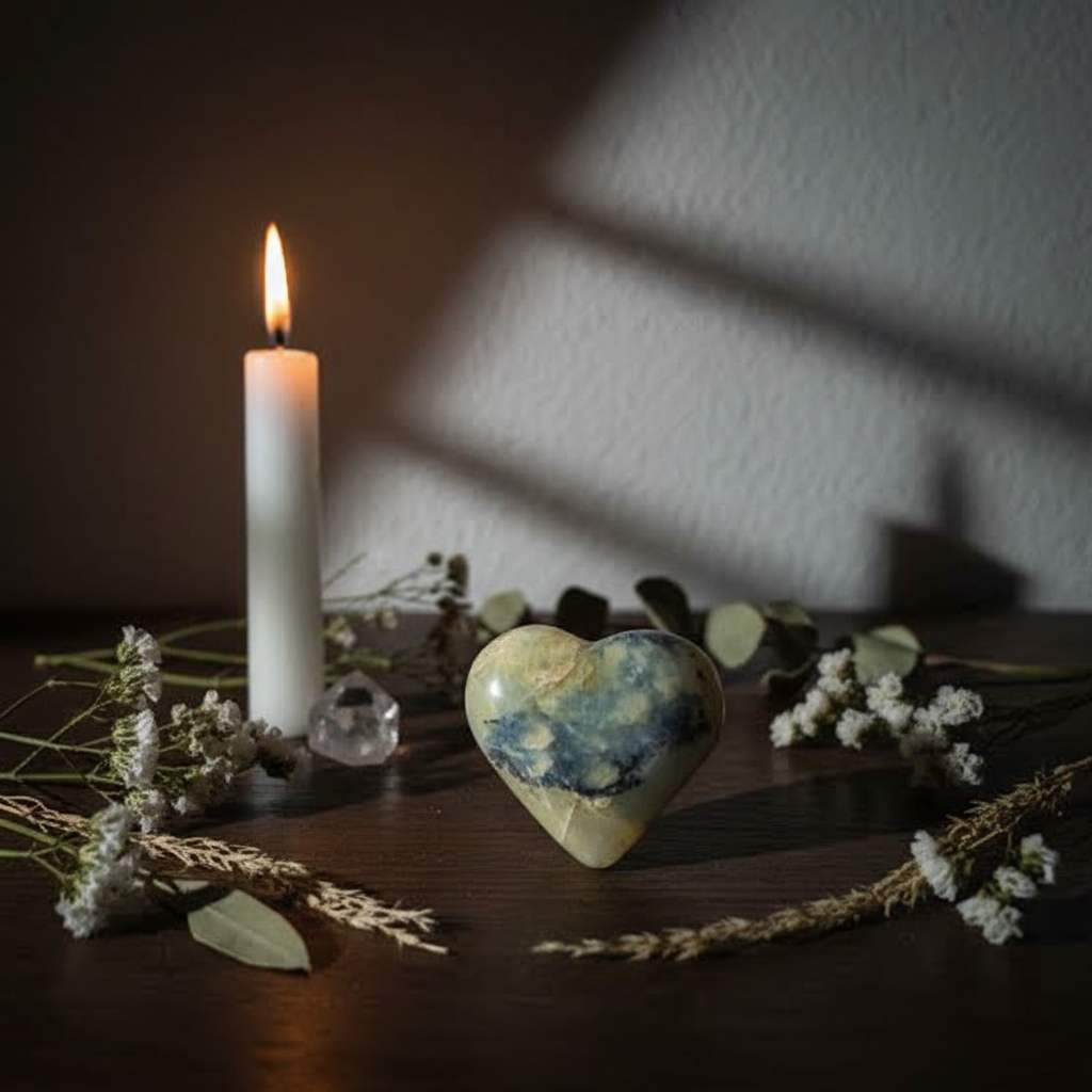 Blue Opal Heart Lifestyle Shot
