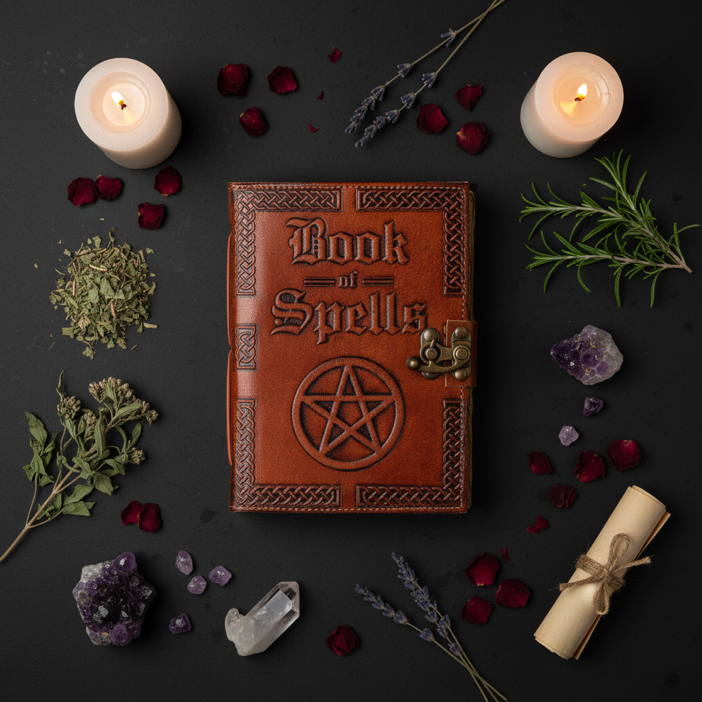 Book of Spells Flat Lay