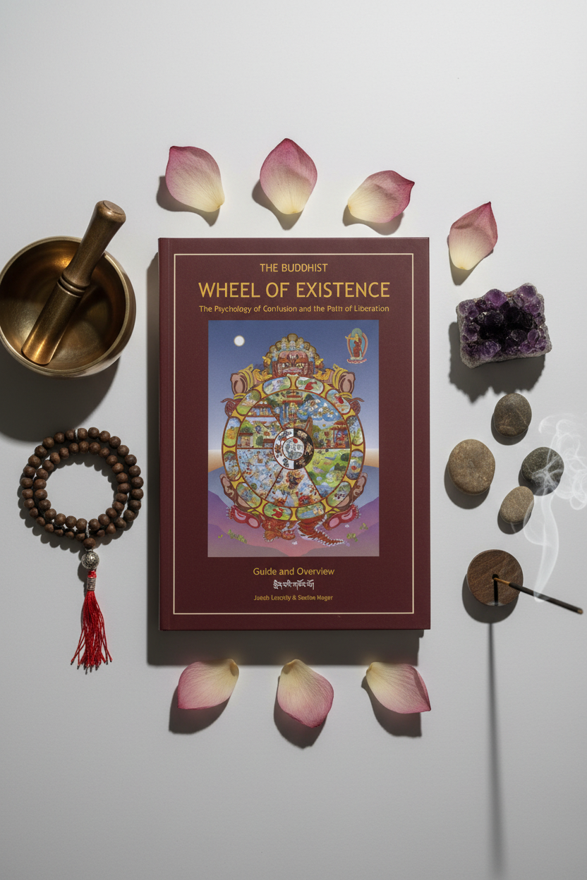 Buddhist Wheel of Existence Flat Lay