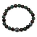 Garnet & Moss Agate Wrist Mala - 8mm Beaded Bracelet