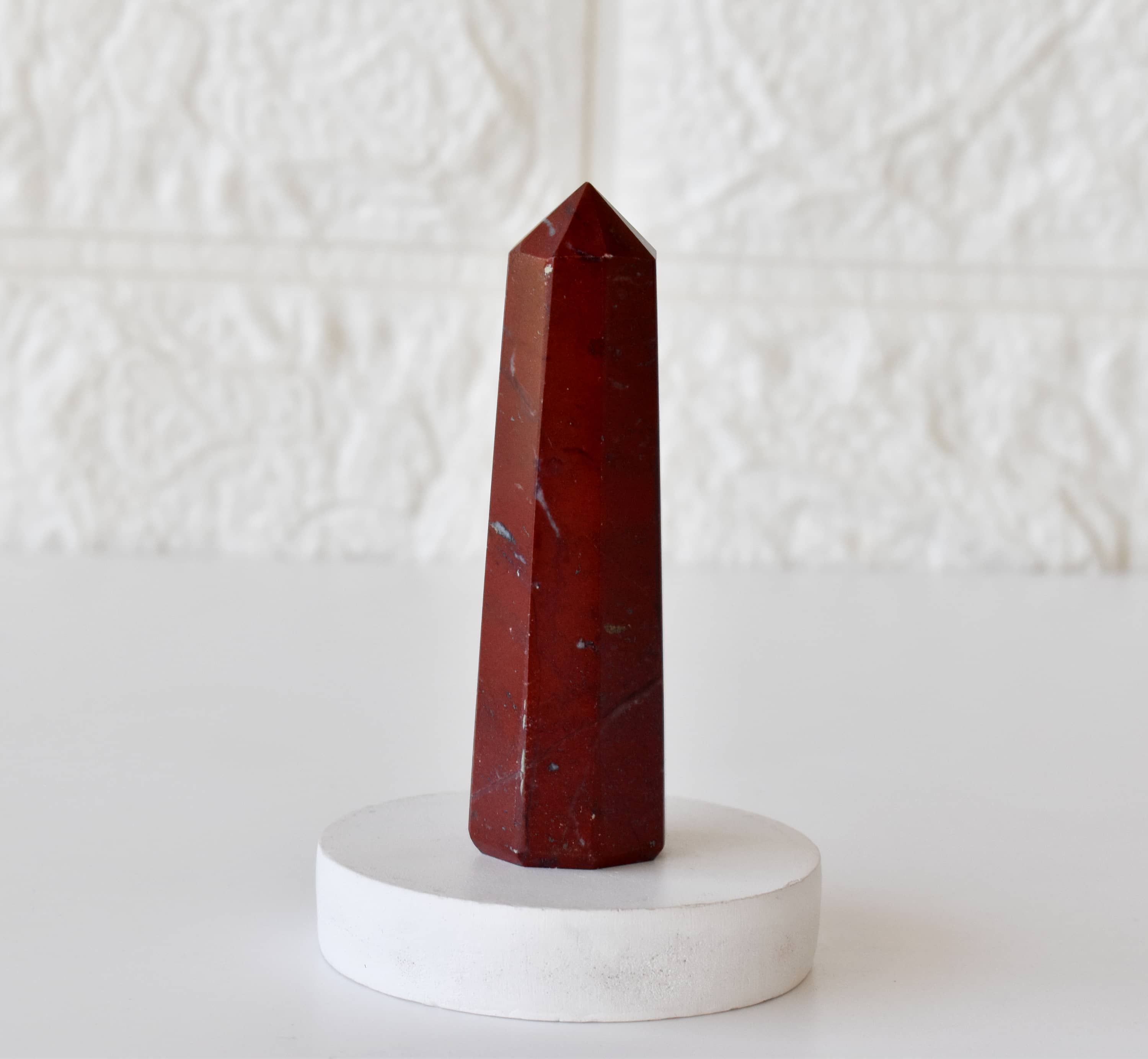 Red Jasper Crystal Tower | Healing Obelisk Point | Natural Gemstone Tower