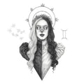 Gemini Zodiac Goddess Art Print - Signed Fine Art