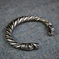 Tapered Band Viking Age Pewter Replica Dragon Bracelet