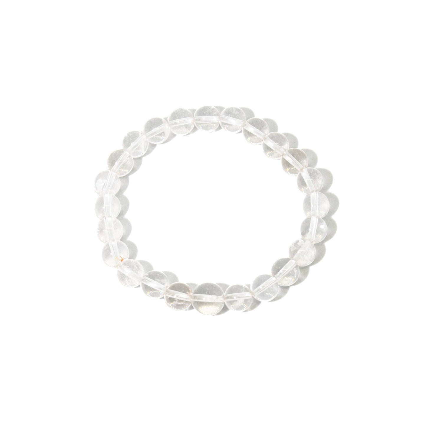Clear Quartz Crystal Beaded Bracelet - Wrist Mala - 8mm
