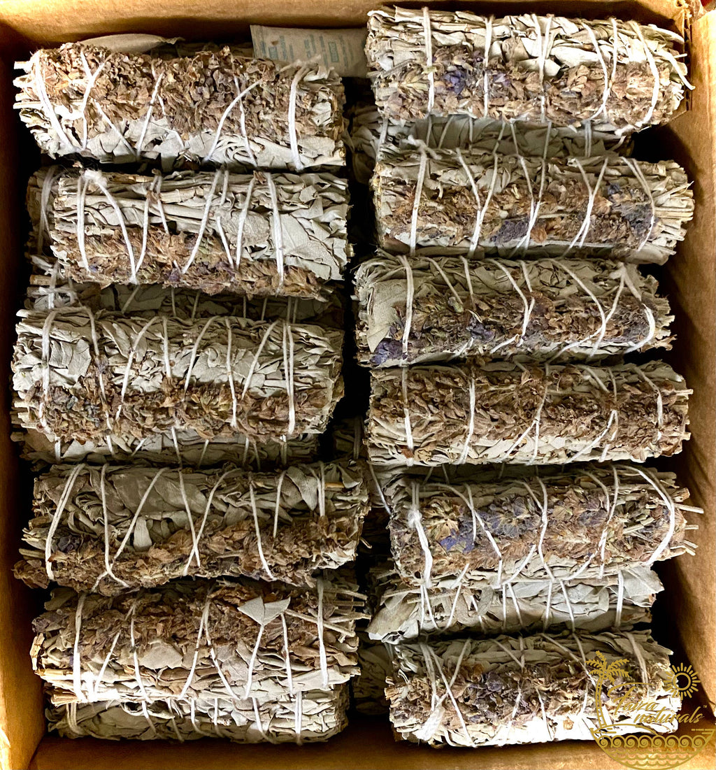 Lavender & White Sage Smudge Bundle – 4" | Organic, Pesticide-Free