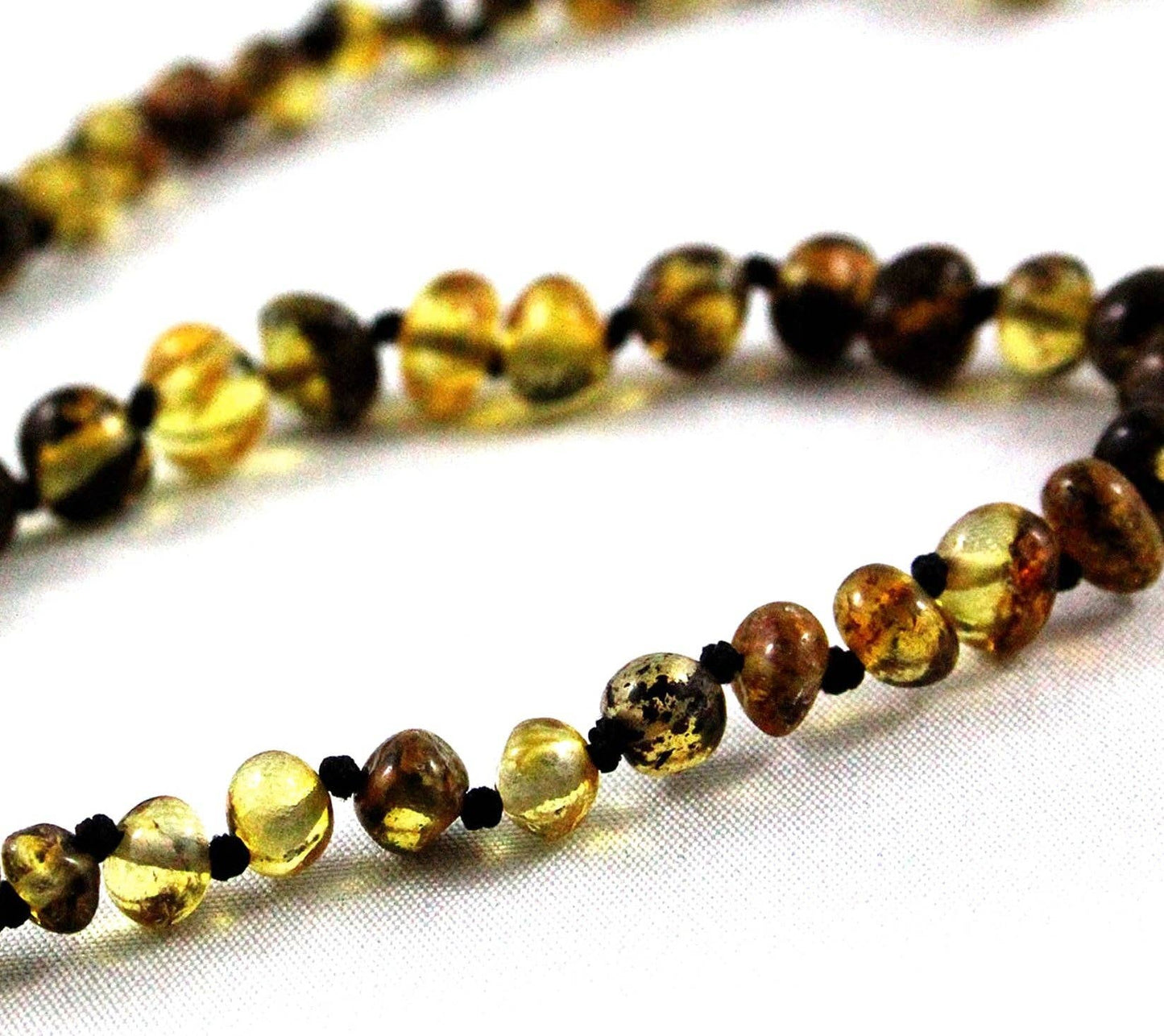 Baltic Amber Necklace - Olive Circle 11"