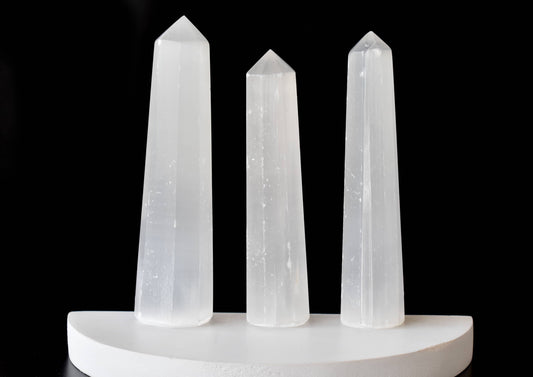 Selenite Crystal Tower | Healing Obelisk Point | Natural Gemstone Tower