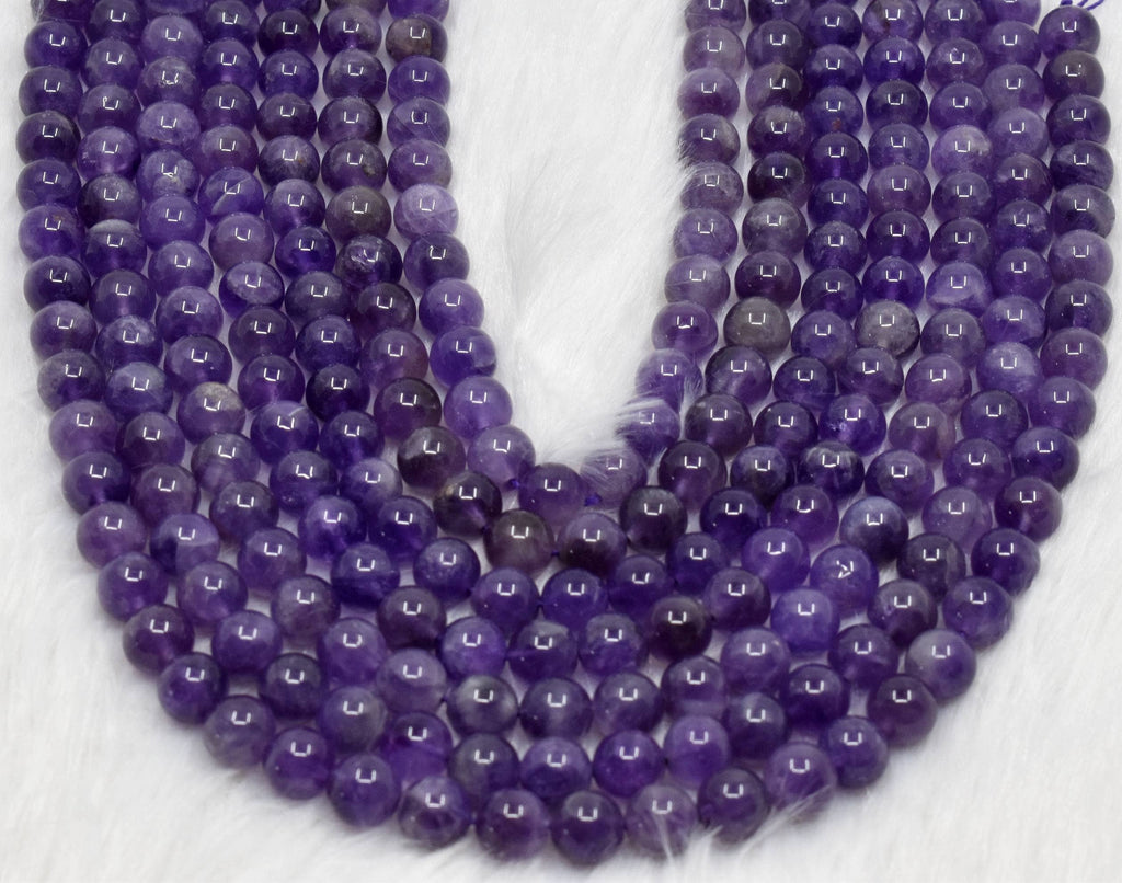 Amethyst Crystal Beads 8mm | Natural Gemstone Beads for Jewelry Making