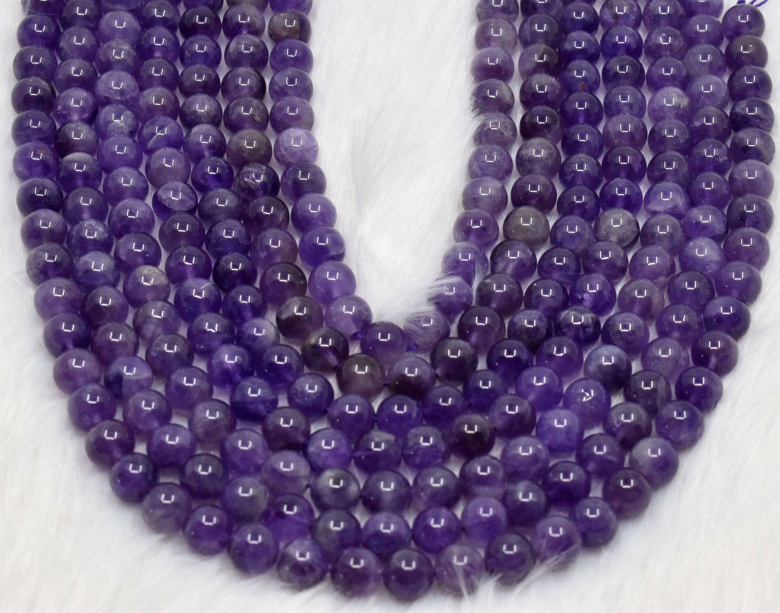 Amethyst Crystal Beads 8mm | Natural Gemstone Beads for Jewelry Making