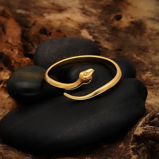 Adjustable Simple Snake Ring - Bronze
