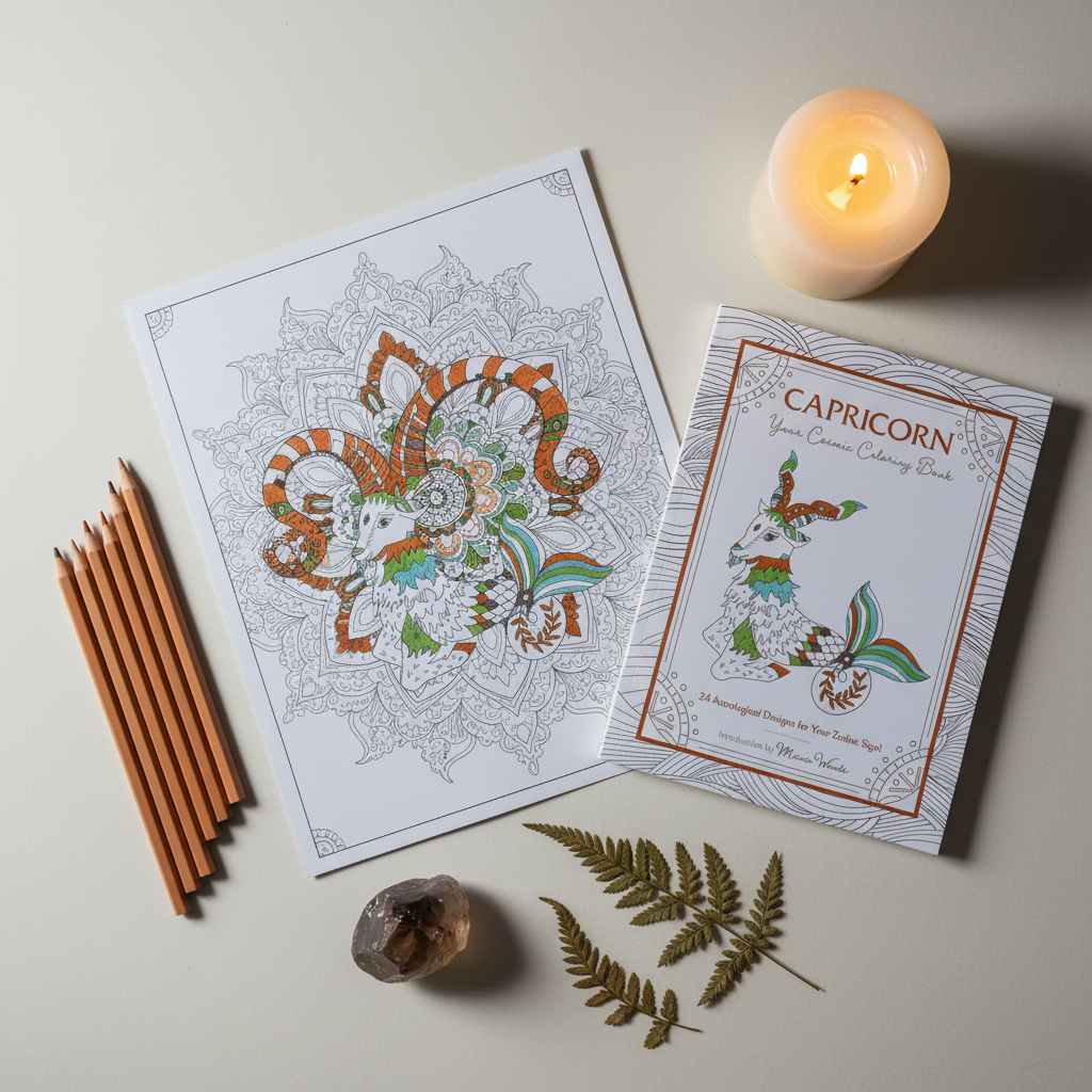 Capricorn Cosmic Coloring Book Lifestyle