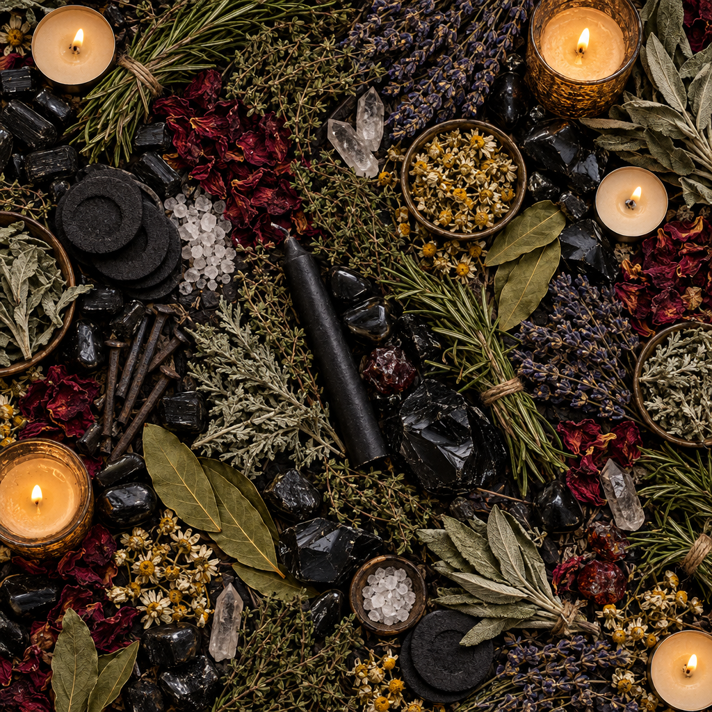 Cast Iron Hanging Cauldron with Stand Flat Lay